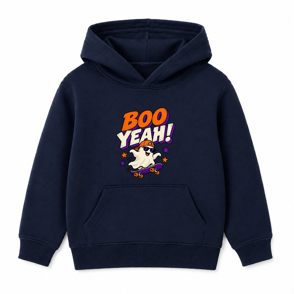 Boo Yeah kids Halloween hoodie - Navy