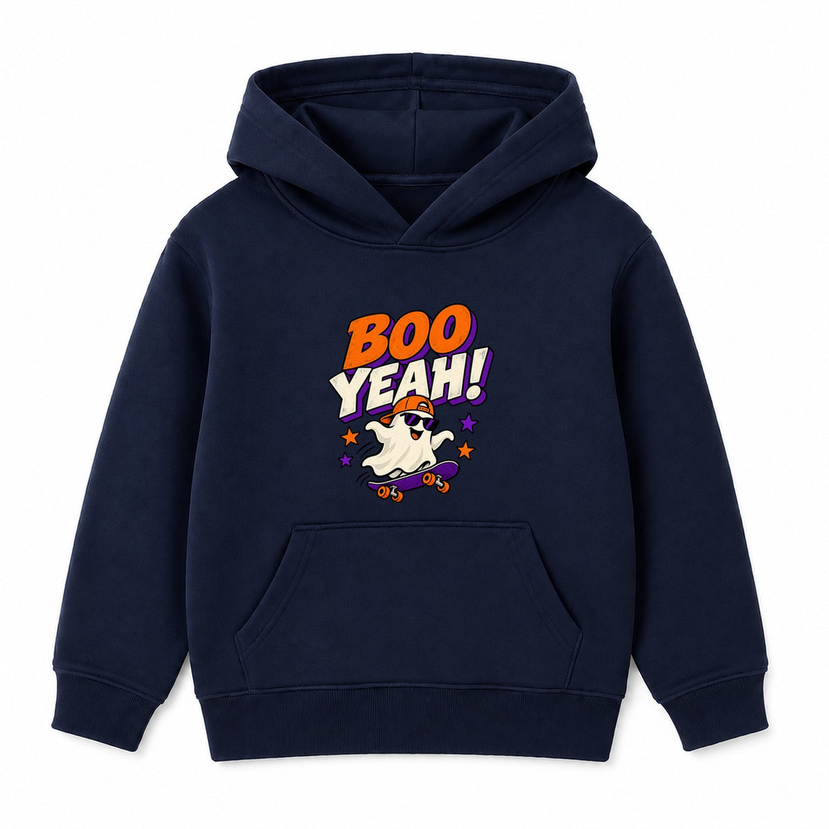 Boo Yeah kids Halloween hoodie - Navy