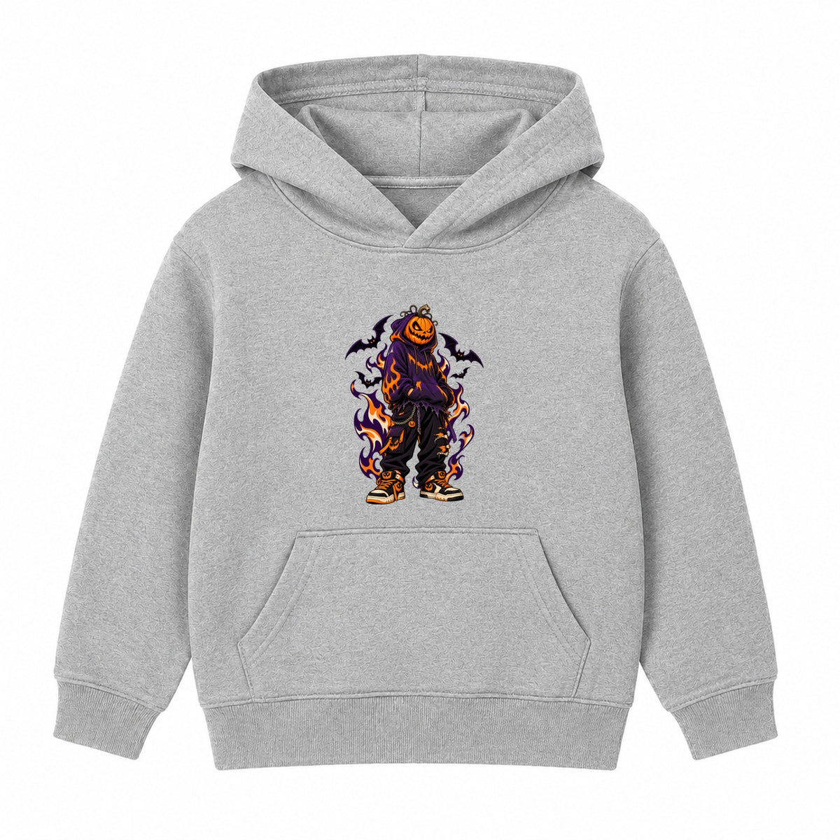 Hoodie Pumpkin adult Halloween hoodie - Heather Grey