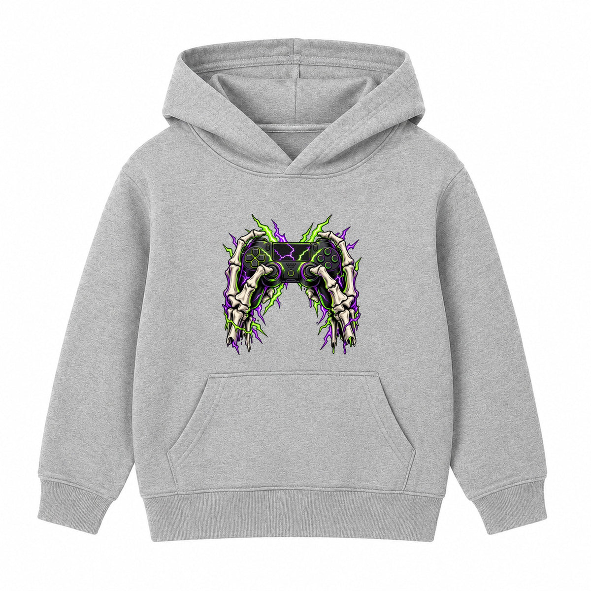 Skeleton Gamer adult Halloween hoodie - Heather Grey