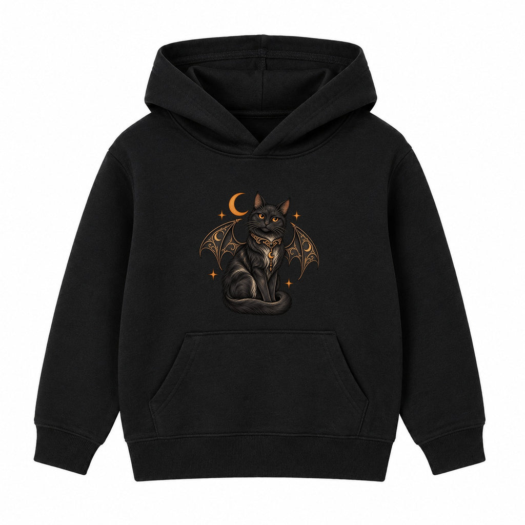 Crescent Moon Cat adult Halloween hoodie - Black