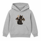 Crescent Moon Cat adult Halloween hoodie - Heather Grey
