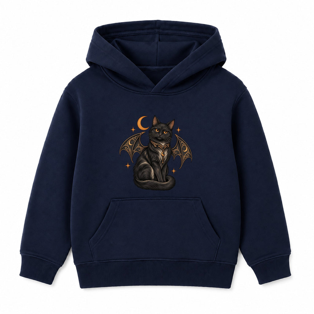 Crescent Moon Cat adult Halloween hoodie - Navy