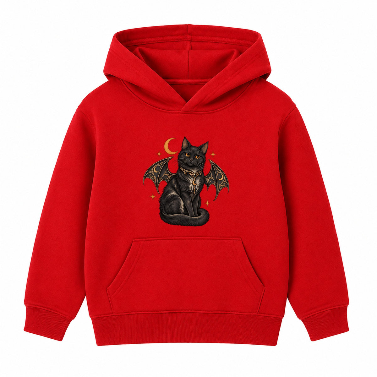 Crescent Moon Cat adult Halloween hoodie - Red