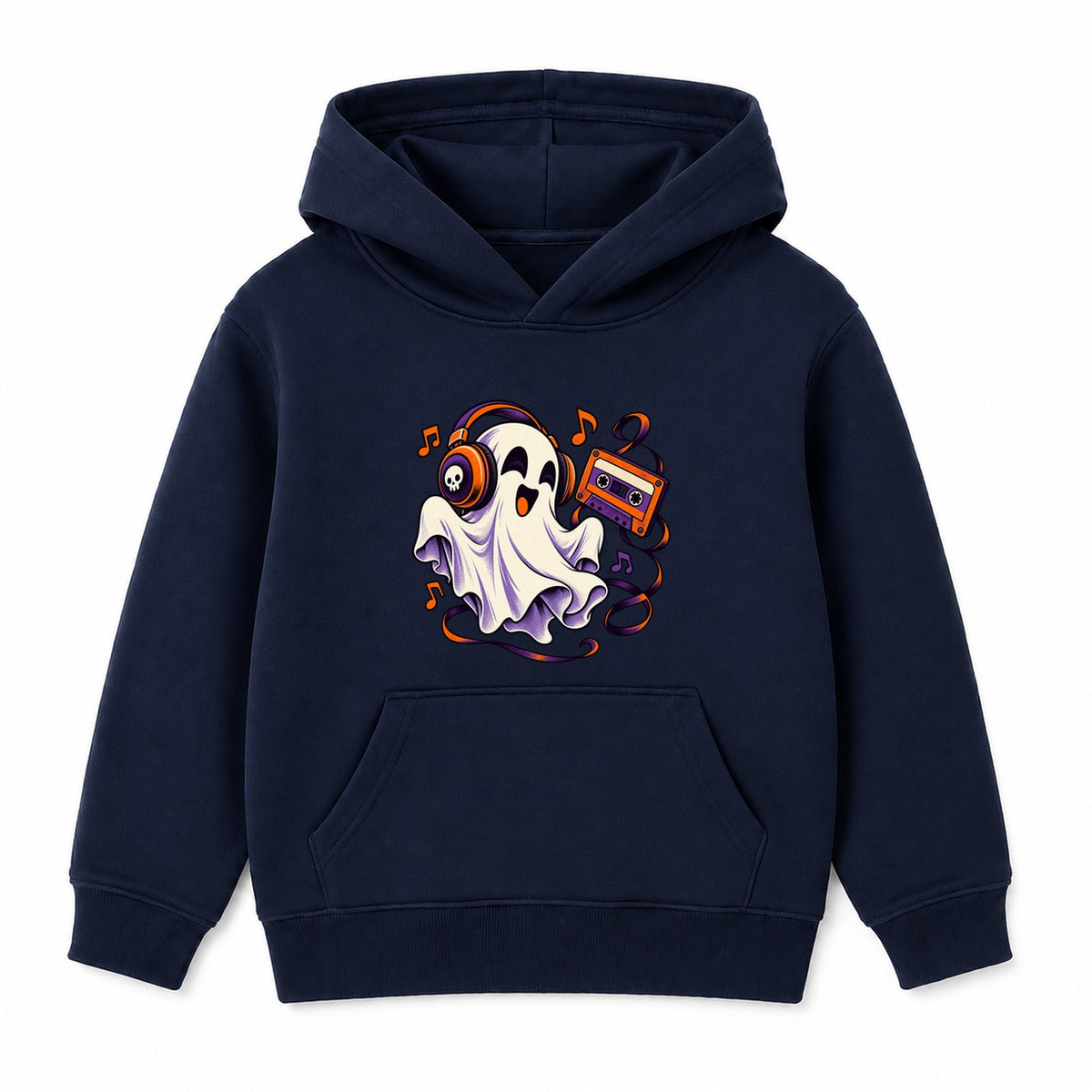 Headphone Ghost adult Halloween hoodie - Navy