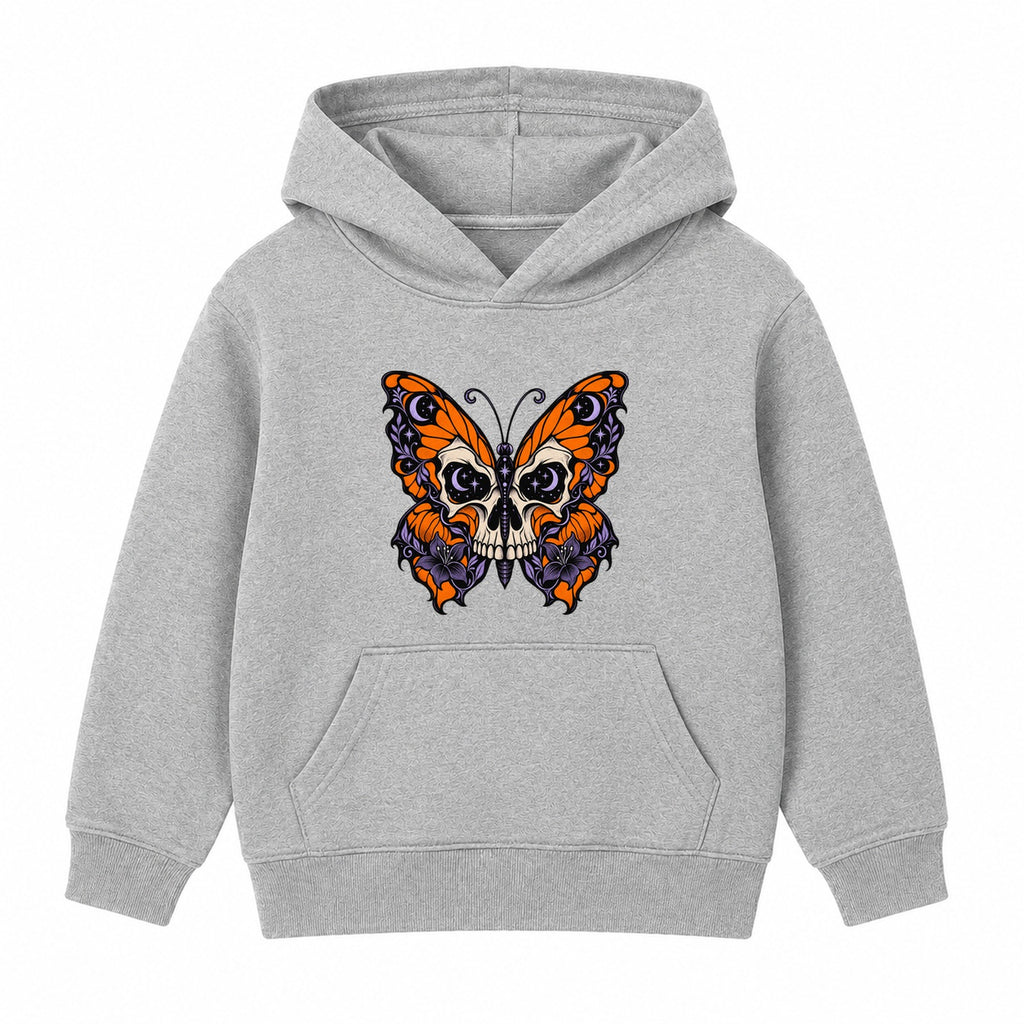 Skull Butterfly adult Halloween hoodie - Heather Grey