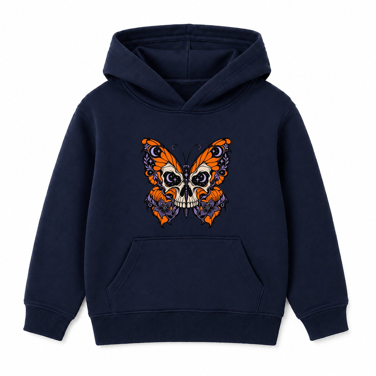 Skull Butterfly adult Halloween hoodie - Navy