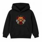 Rose Pumpkin Skull adult Halloween hoodie - Black