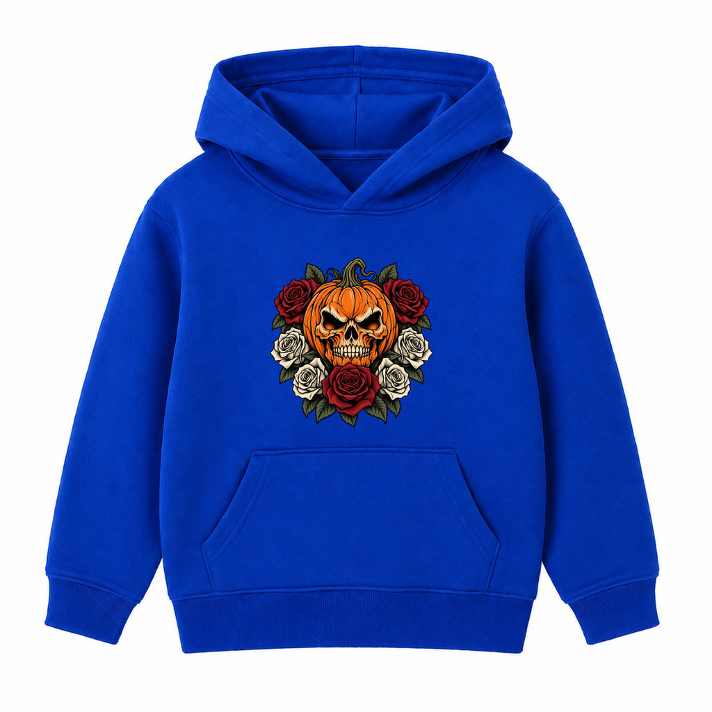Rose Pumpkin Skull adult Halloween hoodie - Royal Blue