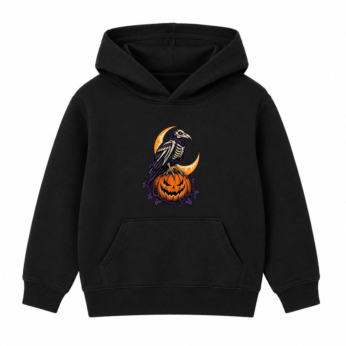 Skeleton Raven adult Halloween hoodie - Black