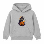 Skeleton Raven adult Halloween hoodie - Heather Grey