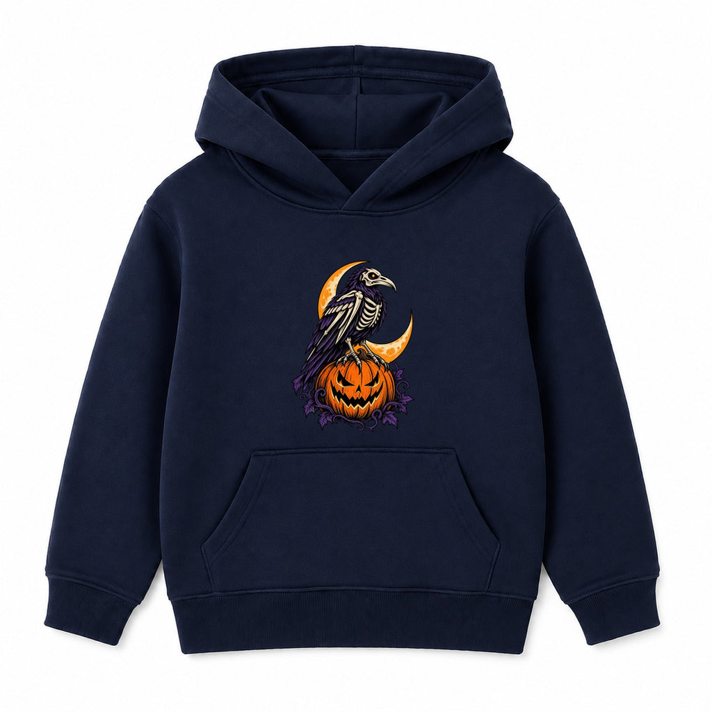 Skeleton Raven adult Halloween hoodie - Navy