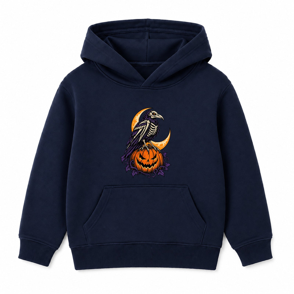 Skeleton Raven adult Halloween hoodie - Navy