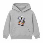 Retro Game Ghost adult Halloween hoodie - Heather Grey