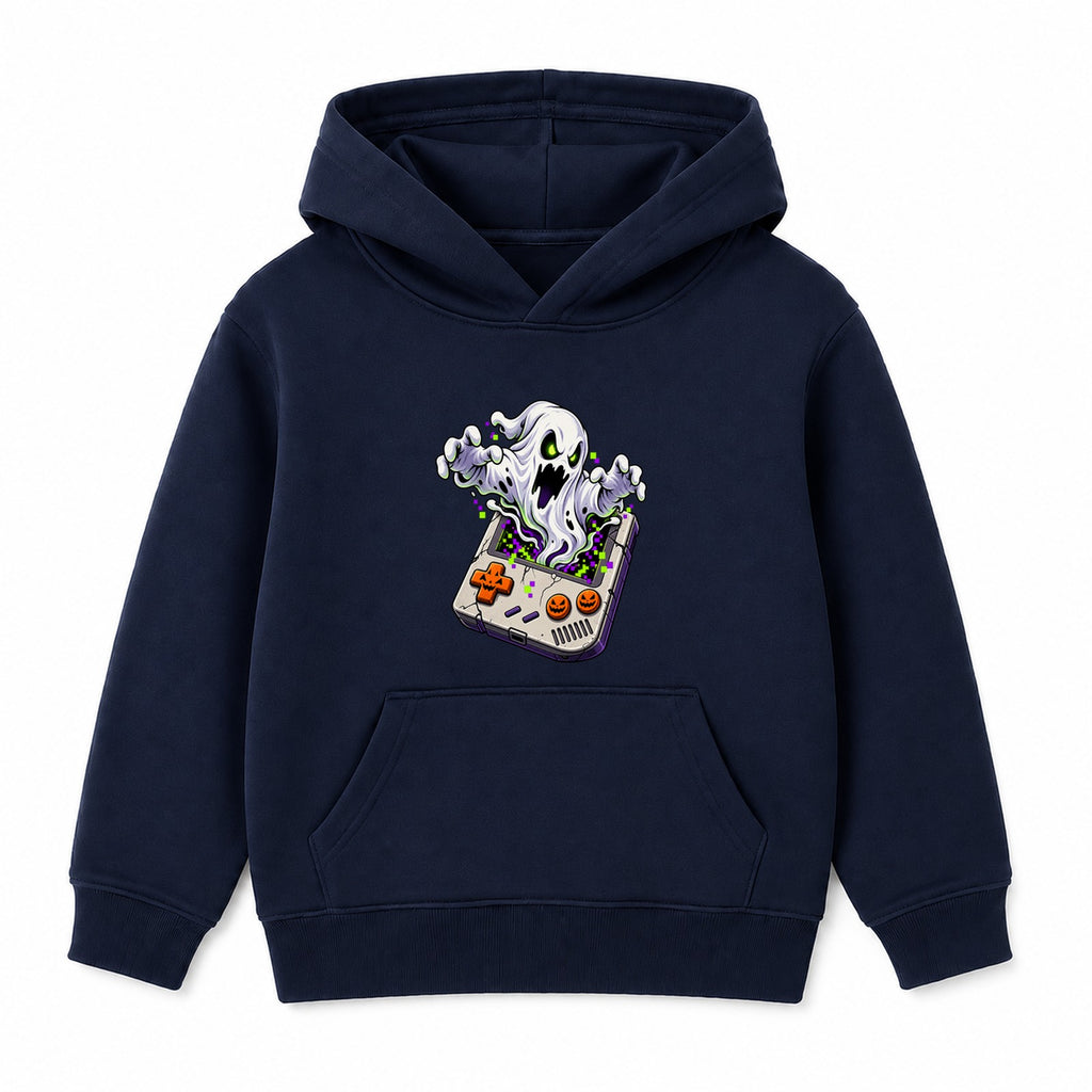Retro Game Ghost adult Halloween hoodie - Navy