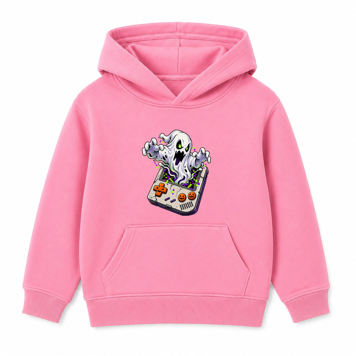 Retro Game Ghost adult Halloween hoodie - Pink