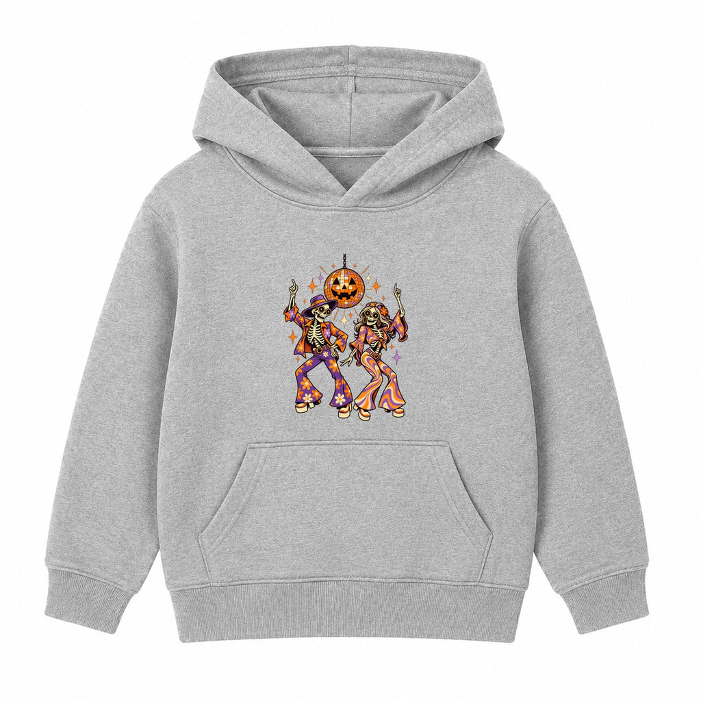 Disco Skeletons adult Halloween hoodie - Heather Grey