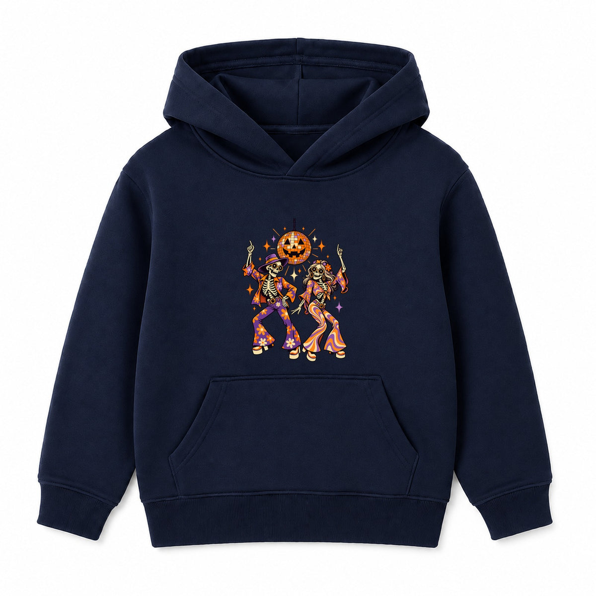 Disco Skeletons adult Halloween hoodie - Navy