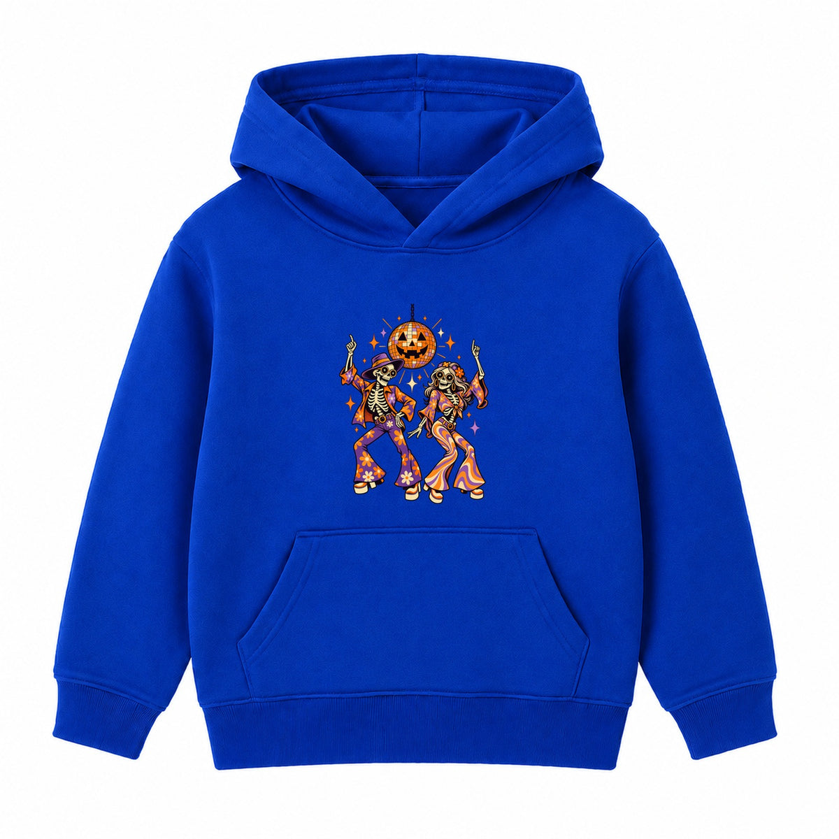 Disco Skeletons adult Halloween hoodie - Royal Blue