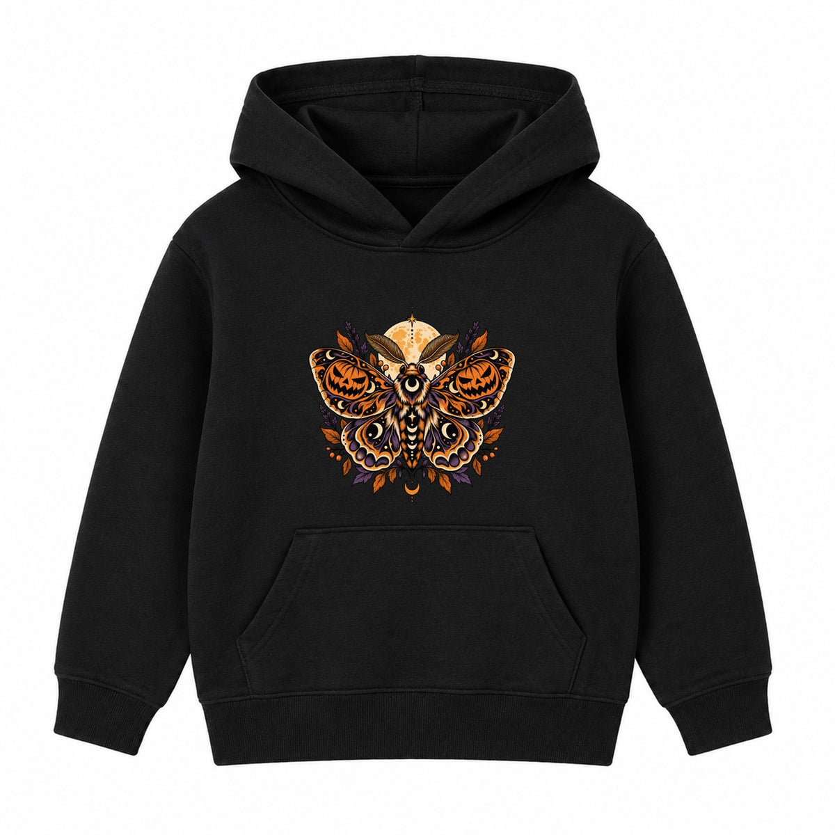 Pumpkin Moth adult Halloween hoodie - Black
