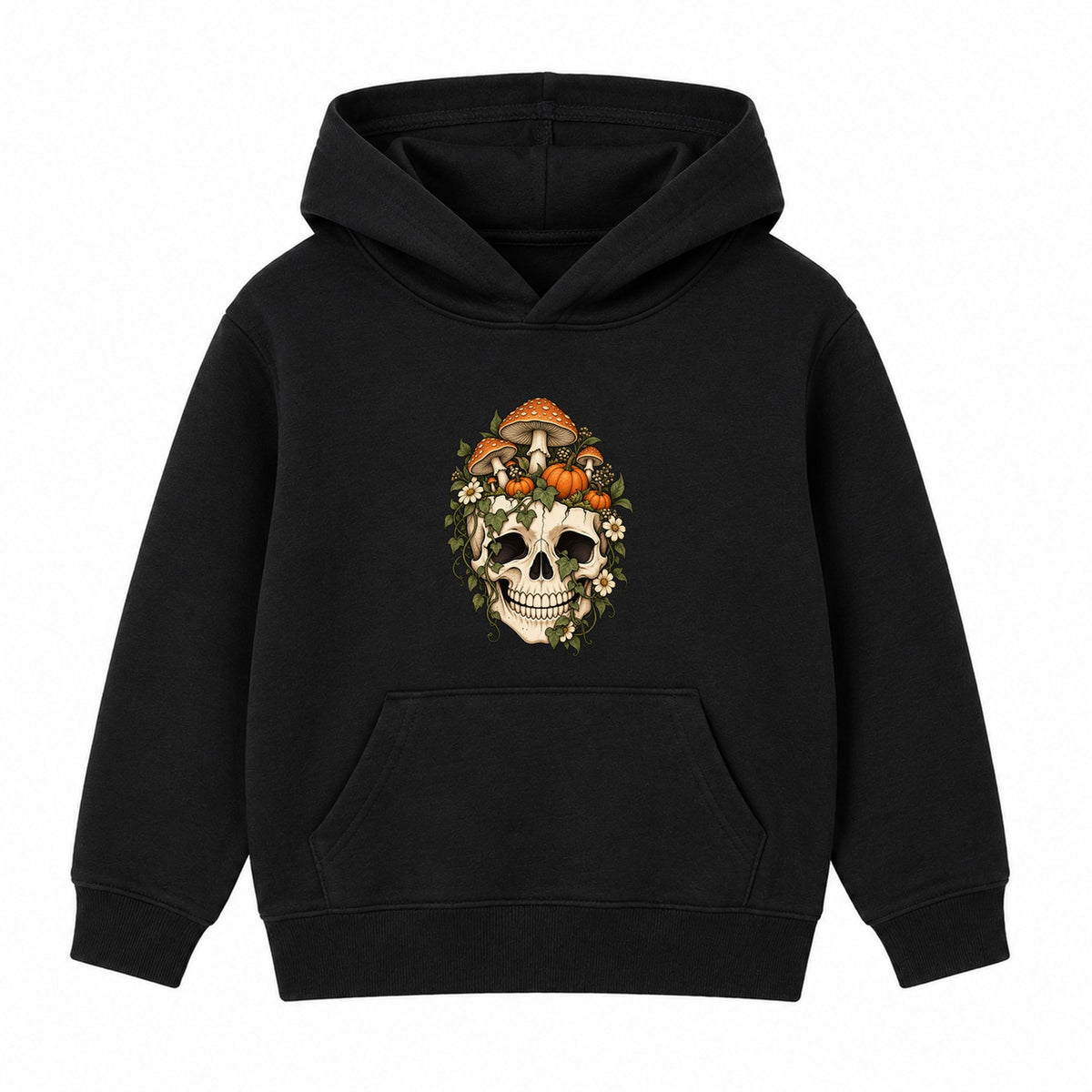 Mushroom Skull adult Halloween hoodie - Black