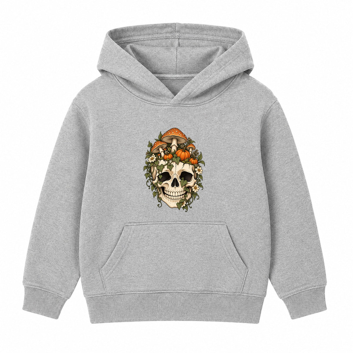 Mushroom Skull adult Halloween hoodie - Heather Grey