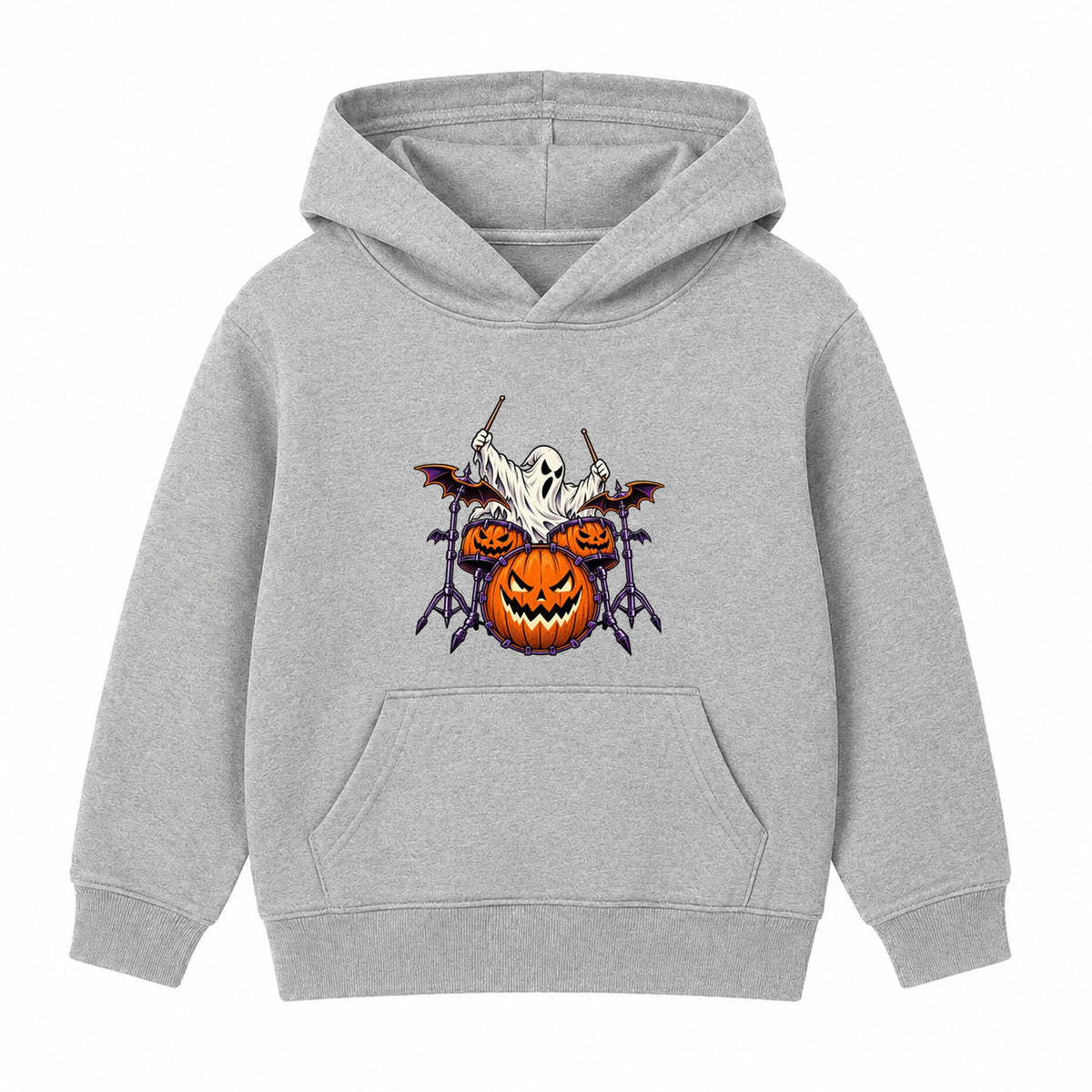 Drummer Ghost kids Halloween hoodie - Heather Grey