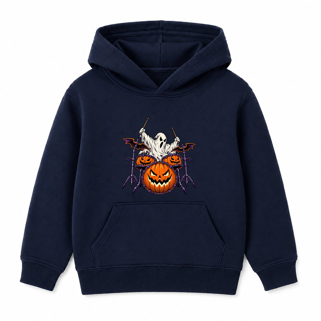 Drummer Ghost kids Halloween hoodie - Navy
