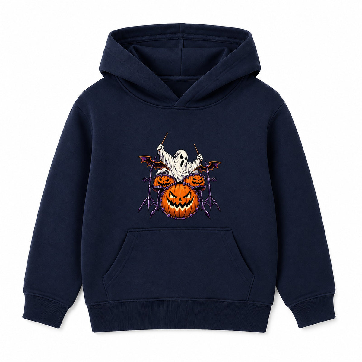 Drummer Ghost kids Halloween hoodie - Navy