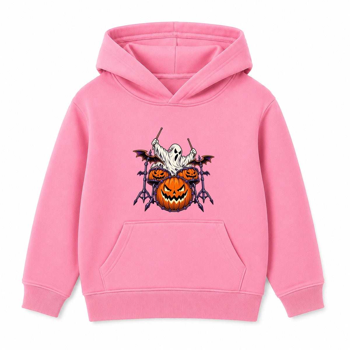 Drummer Ghost kids Halloween hoodie - Pink