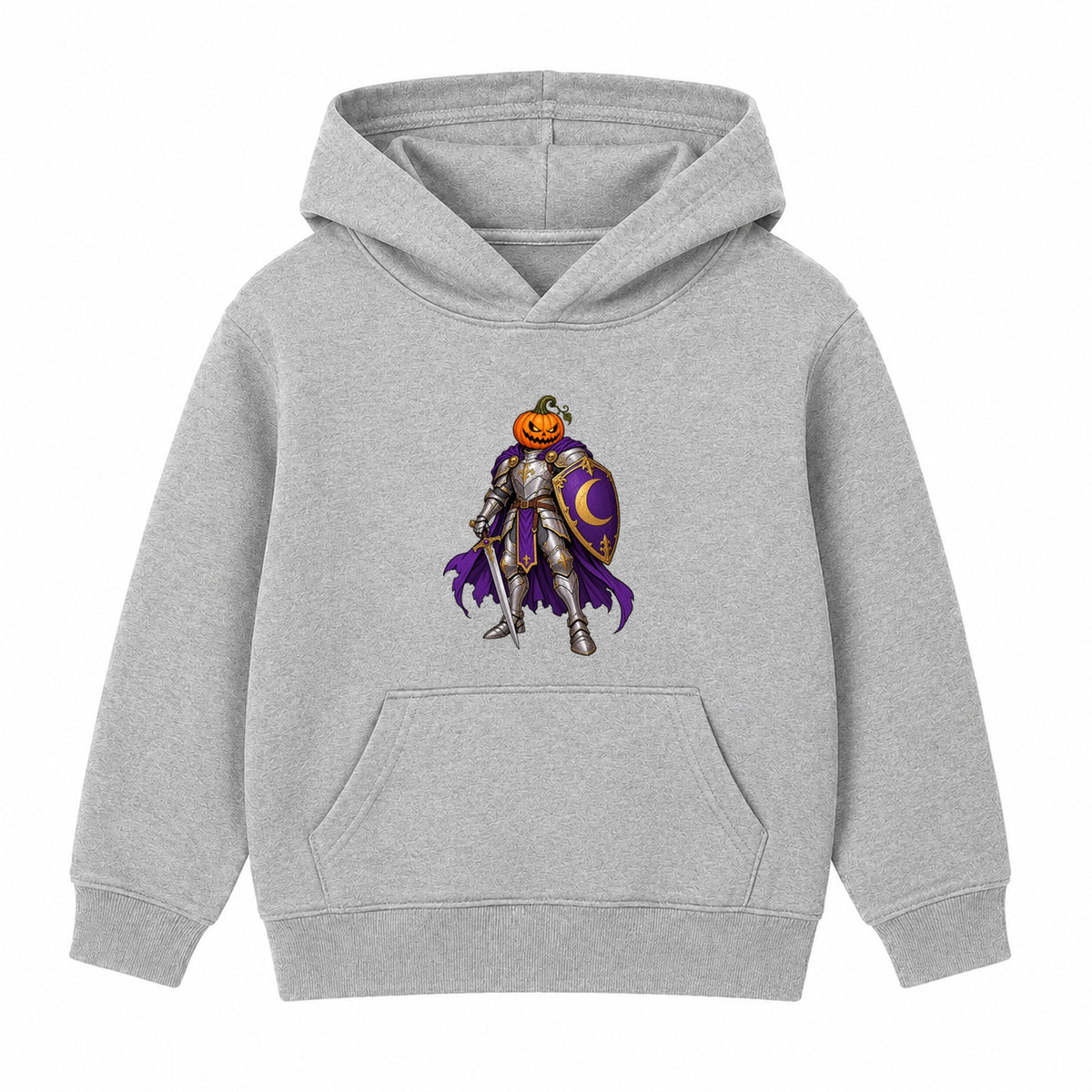 Pumpkin Knight kids Halloween hoodie - Heather Grey
