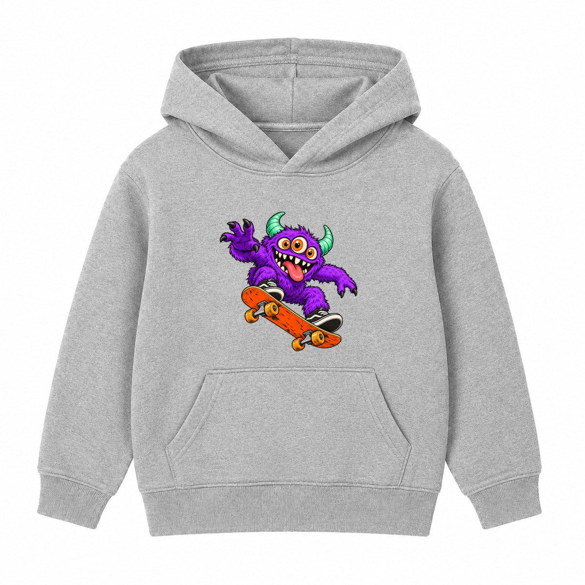 Skate Monster kids Halloween hoodie - Heather Grey