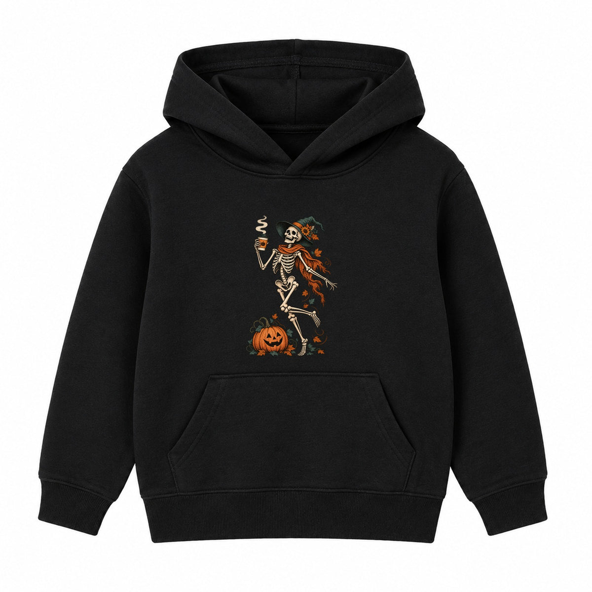 Coffee Skeleton adult Halloween hoodie - Black