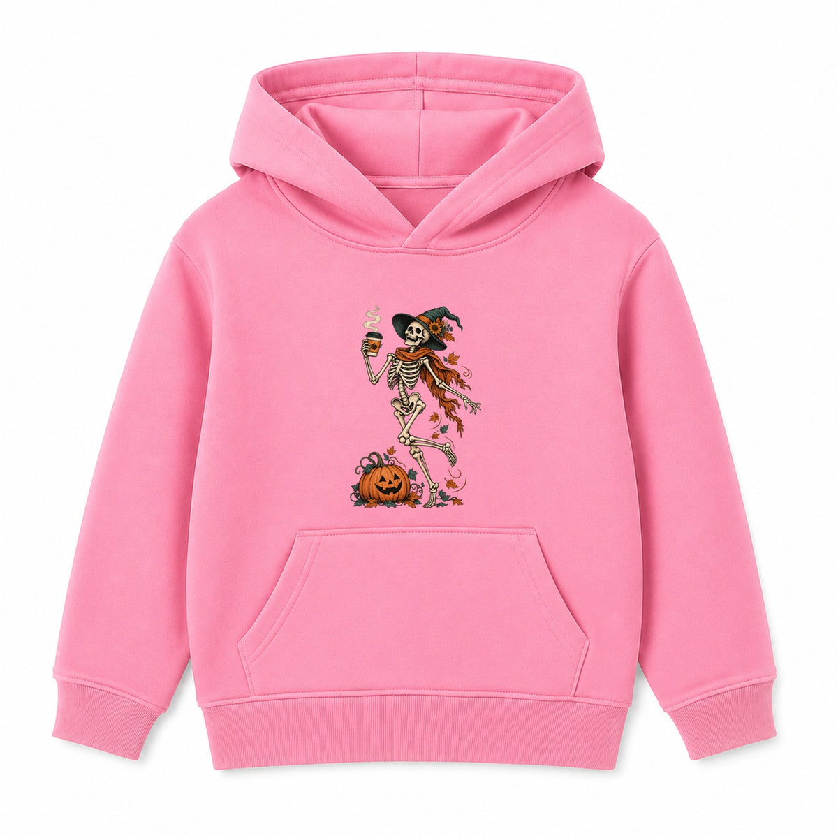 Coffee Skeleton adult Halloween hoodie - Pink