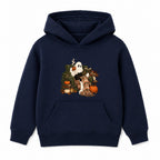 Cosy Reading Ghost adult Halloween hoodie - Navy
