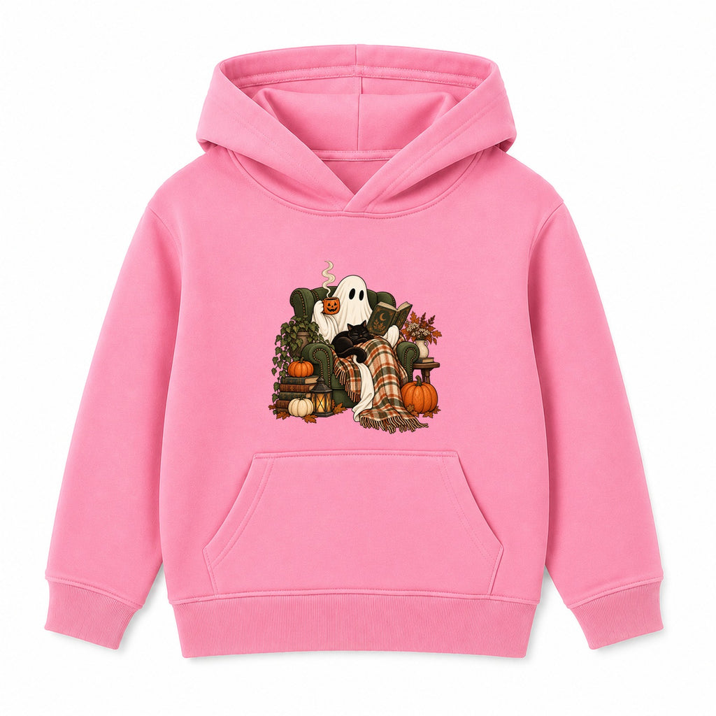 Cosy Reading Ghost adult Halloween hoodie - Pink