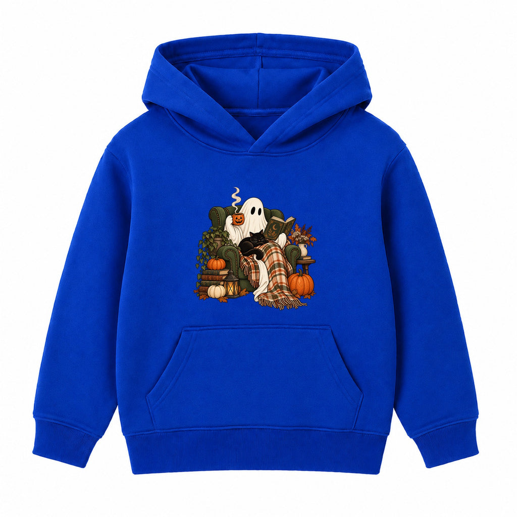 Cosy Reading Ghost adult Halloween hoodie - Royal Blue