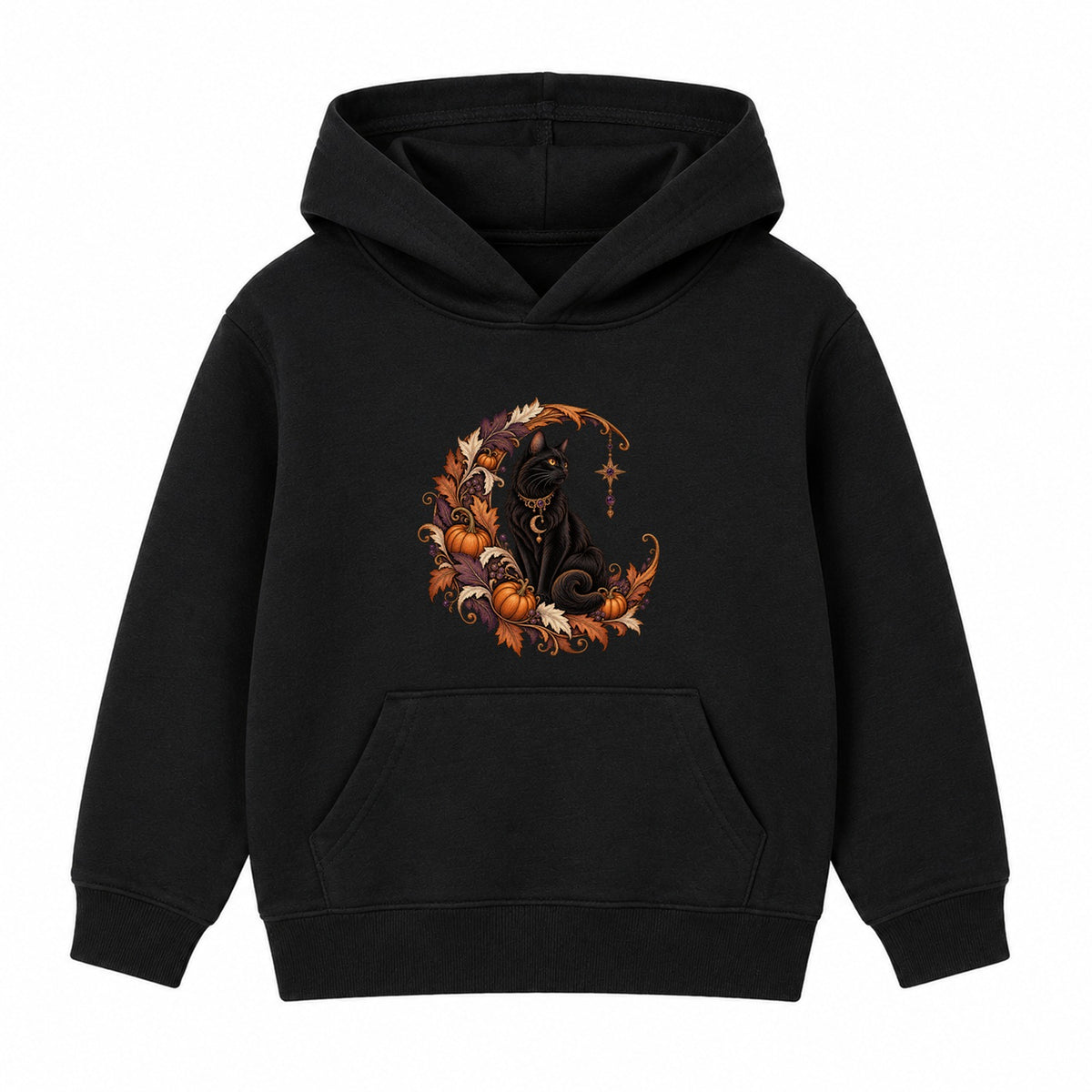 Crescent Cat adult Halloween hoodie - Black