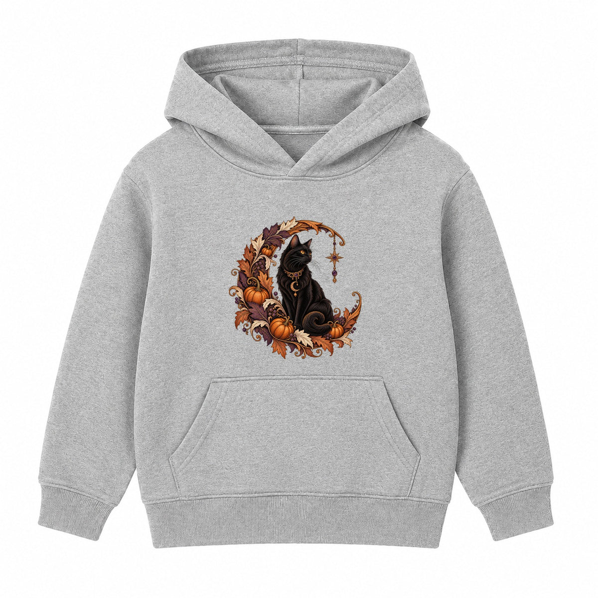 Crescent Cat adult Halloween hoodie - Heather Grey