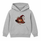 Floral Witch Hat adult Halloween hoodie - Heather Grey