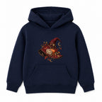 Floral Witch Hat adult Halloween hoodie - Navy