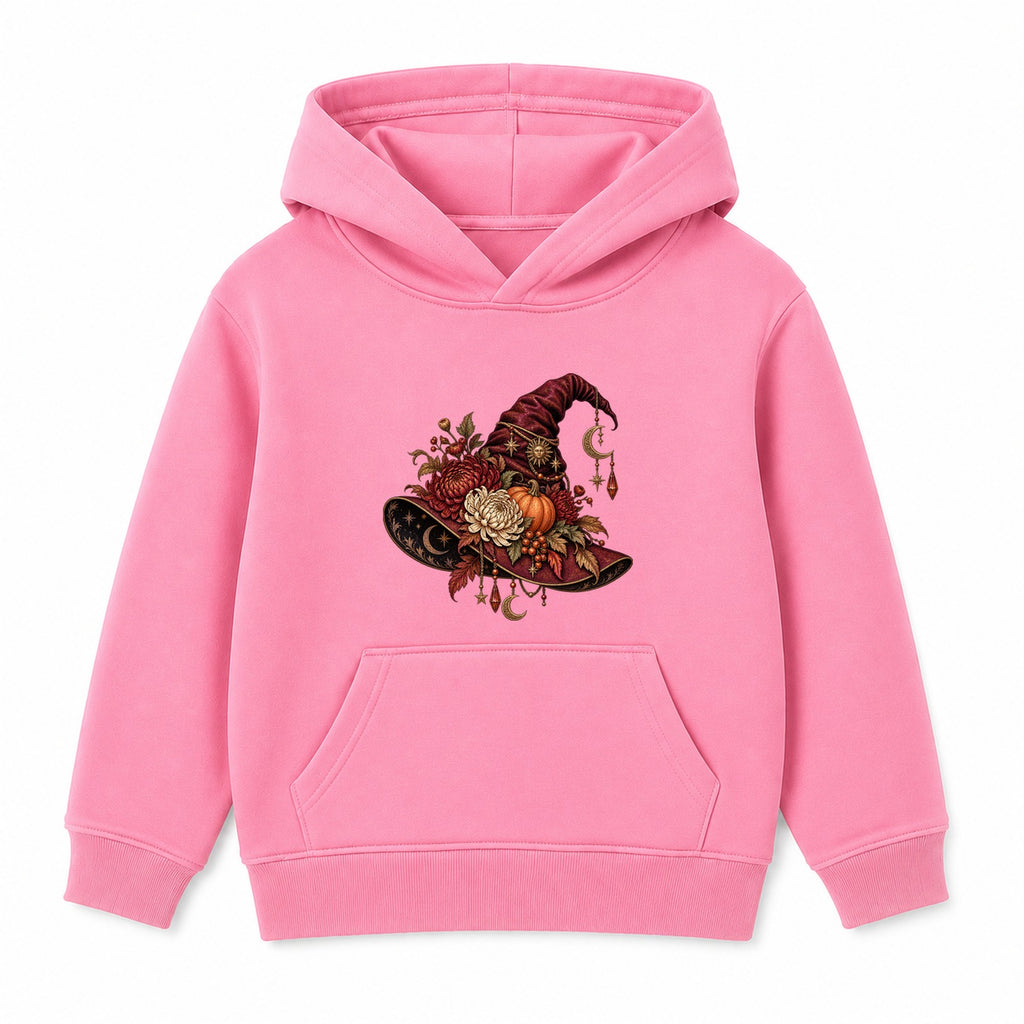 Floral Witch Hat adult Halloween hoodie - Pink