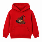 Floral Witch Hat adult Halloween hoodie - Red