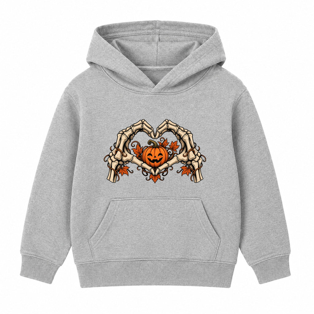 Skeleton Heart adult Halloween hoodie - Heather Grey