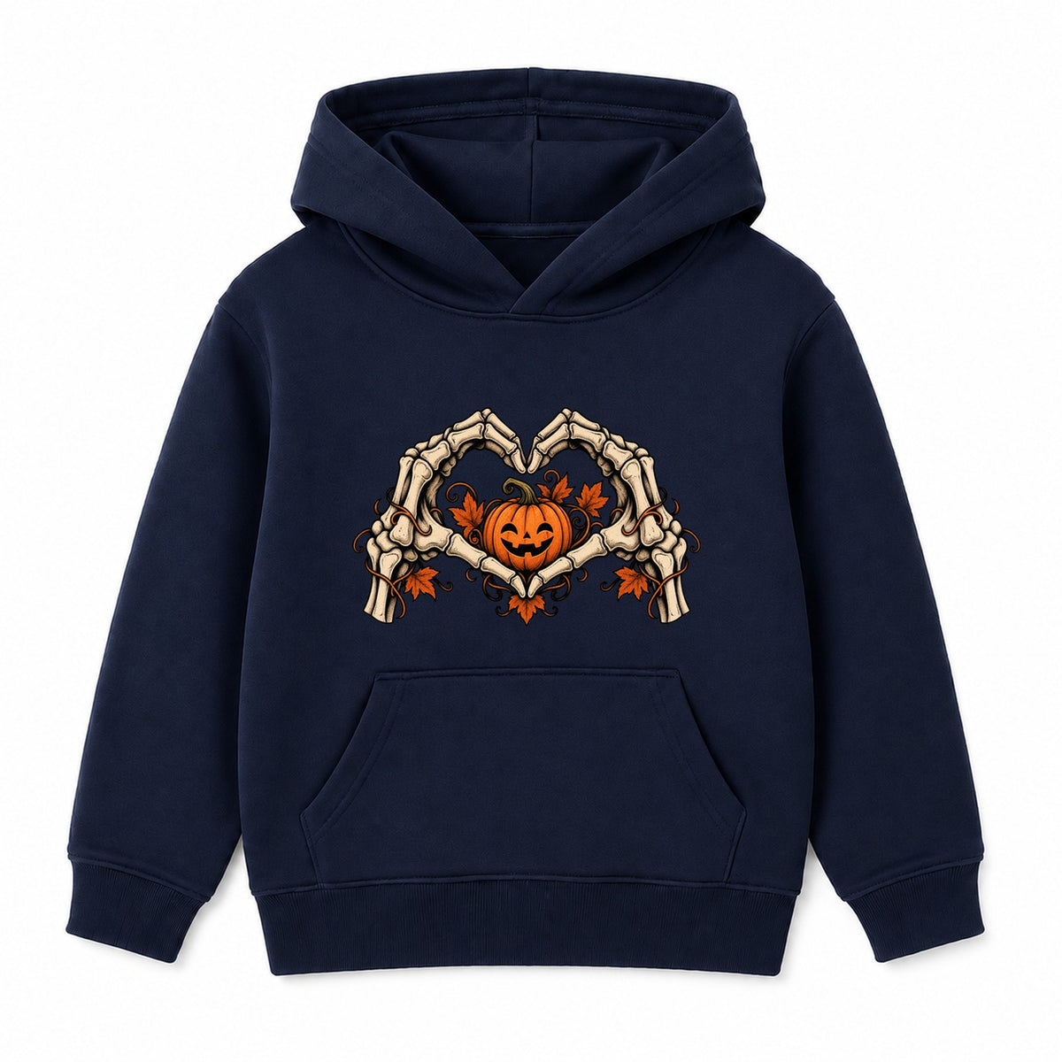 Skeleton Heart adult Halloween hoodie - Navy