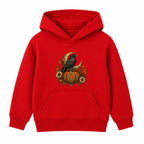 Raven and Pumpkin adult Halloween hoodie - Red