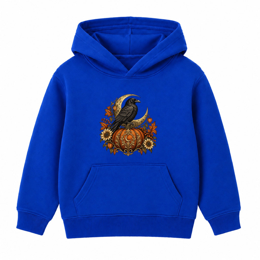 Raven and Pumpkin adult Halloween hoodie - Royal Blue