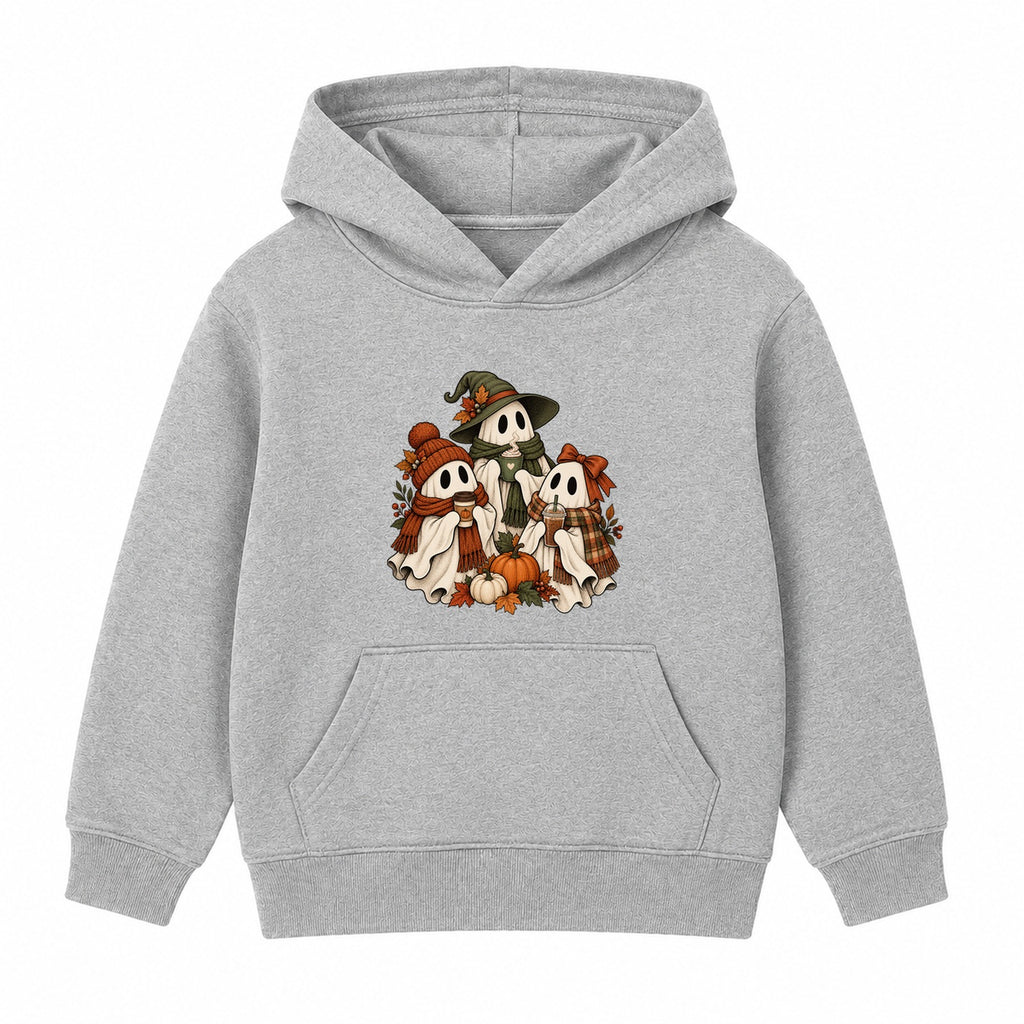 Coffee Ghosts adult Halloween hoodie - Heather Grey