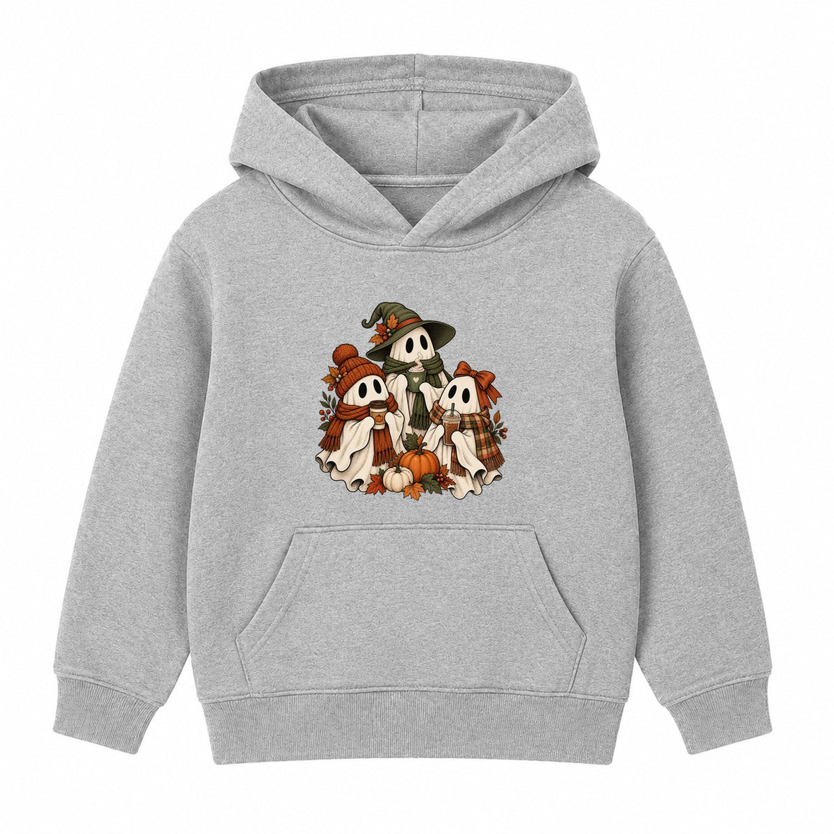 Coffee Ghosts adult Halloween hoodie - Heather Grey