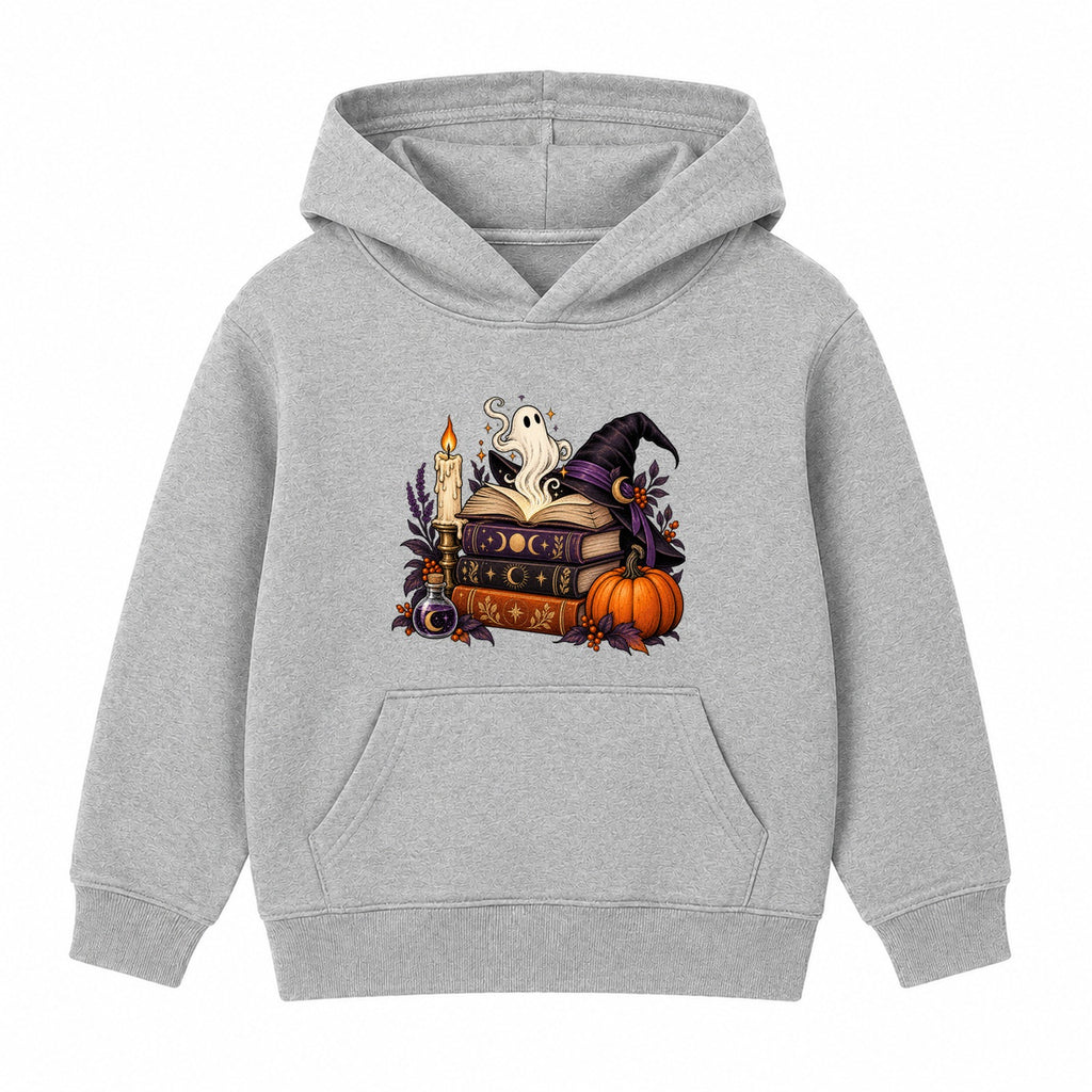 Spellbook Stack adult Halloween hoodie - Heather Grey